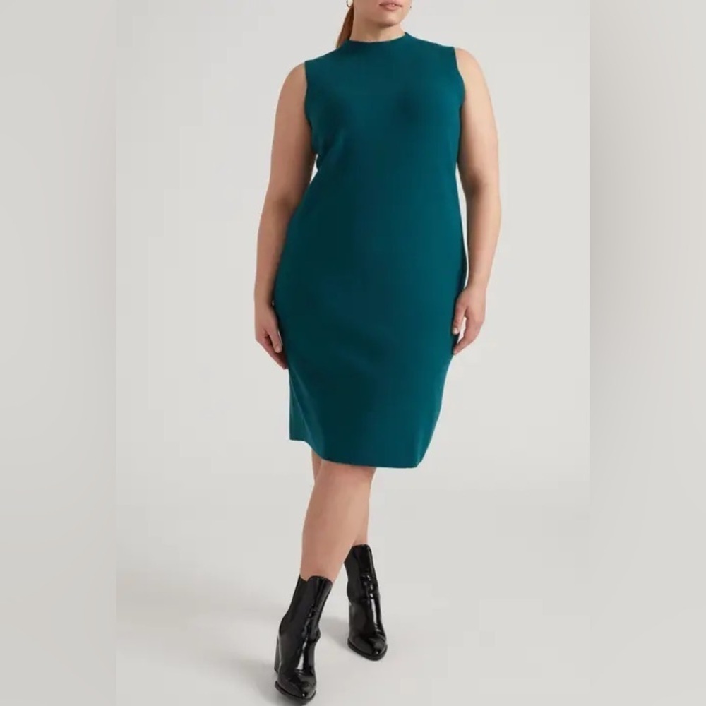 NWT Universal Standard Deep Sea Knit Mockneck Shift Mini Dress sx 4XL